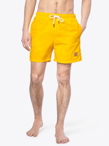 Urban Classics Plavecké šortky – žlutá: přední strana