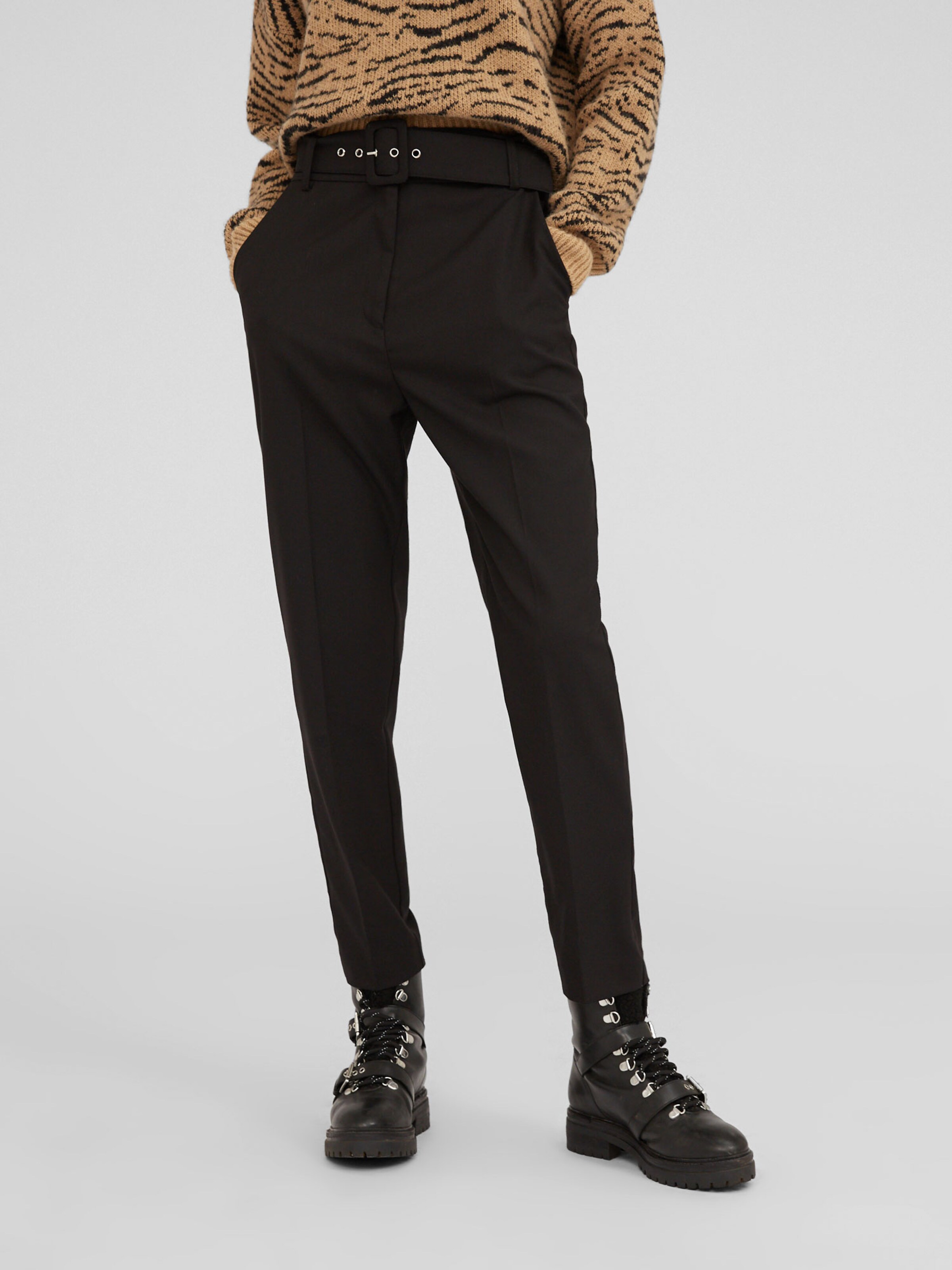 Pantaloni 'Barbara' EDITED pe negru: Privire frontală