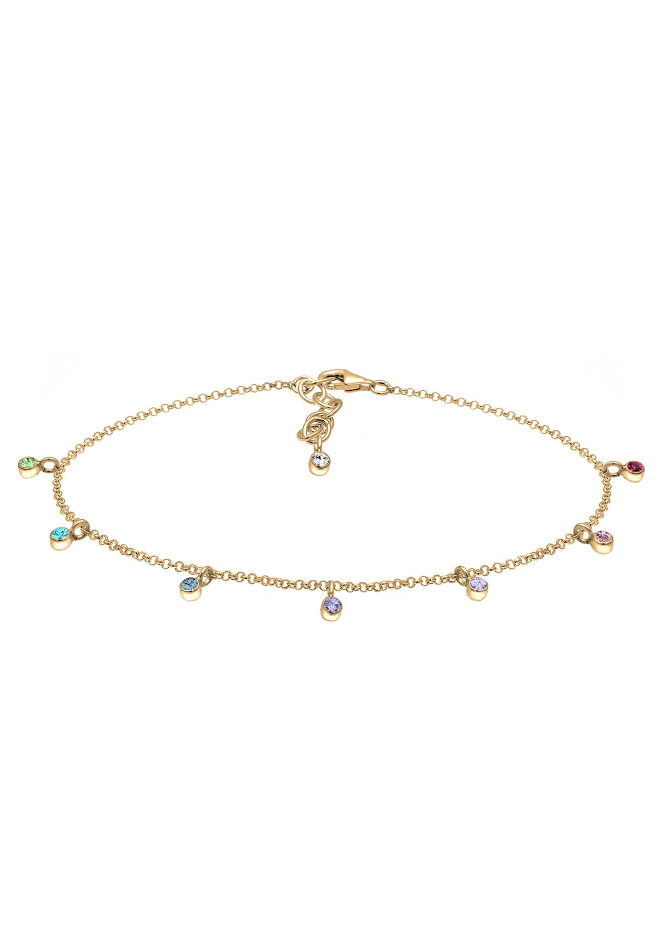 ELLI Fußkette 'Bunt' in Gold: Vorderseite