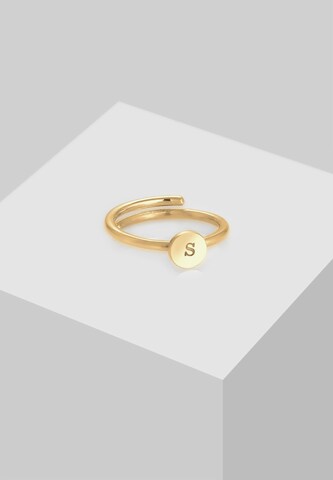 ELLI Ring Initial, Buchstabe - S in Gold