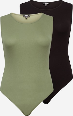 Body a maglietta di Missguided Plus in verde: frontale