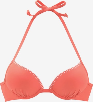 SUNSEEKER Push-up Bikini top 'Dainty' in Pink: front