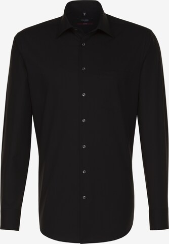 SEIDENSTICKER Regular fit Business Shirt in Black: front