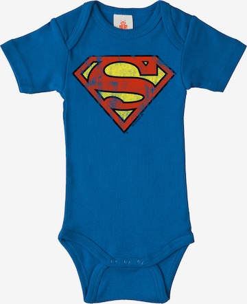 LOGOSHIRT Baby-Body "Superman" in Blau: predná strana