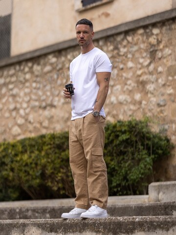 White Light Brown Cargo Look by DAN FOX APPAREL