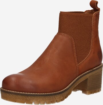 Apple of Eden Chelsea boots in Bruin: voorkant