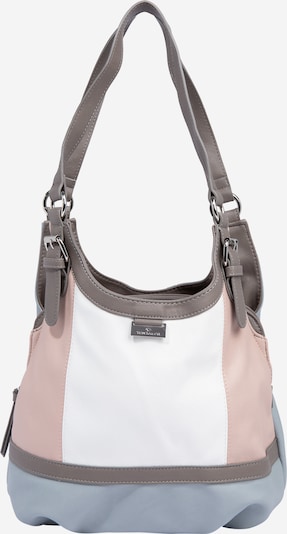 TOM TAILOR Sac bandoulière 'Juna' en bleu fumé / taupe / rose ancienne / blanc, Vue avec produit