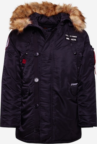 Giacca invernale 'Airborne' di ALPHA INDUSTRIES in nero: frontale
