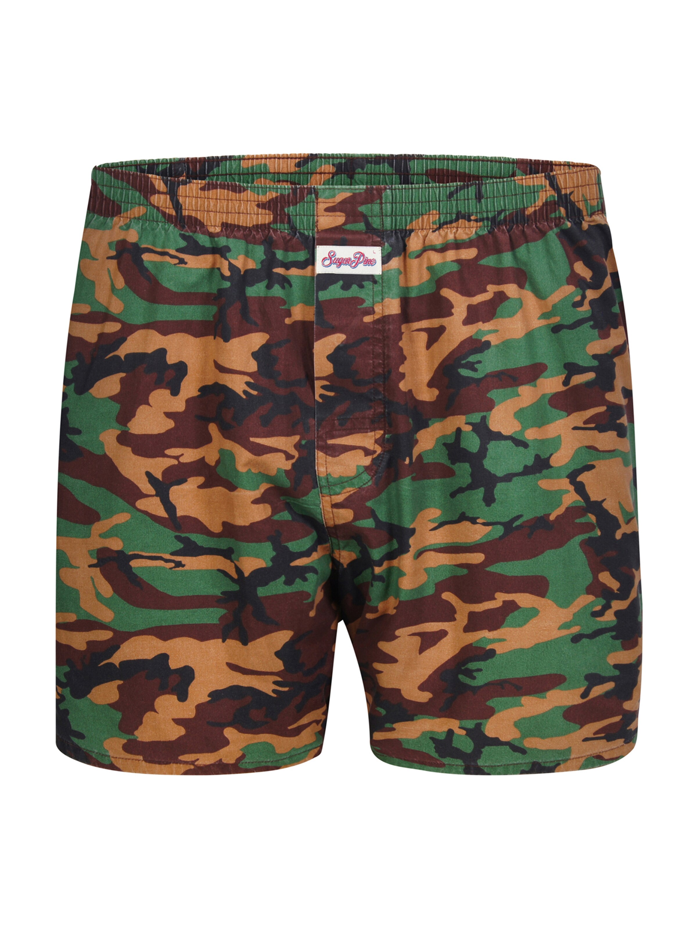 Sugar Pine Boxershorts ' Camouflage ' in Bruin: voorkant