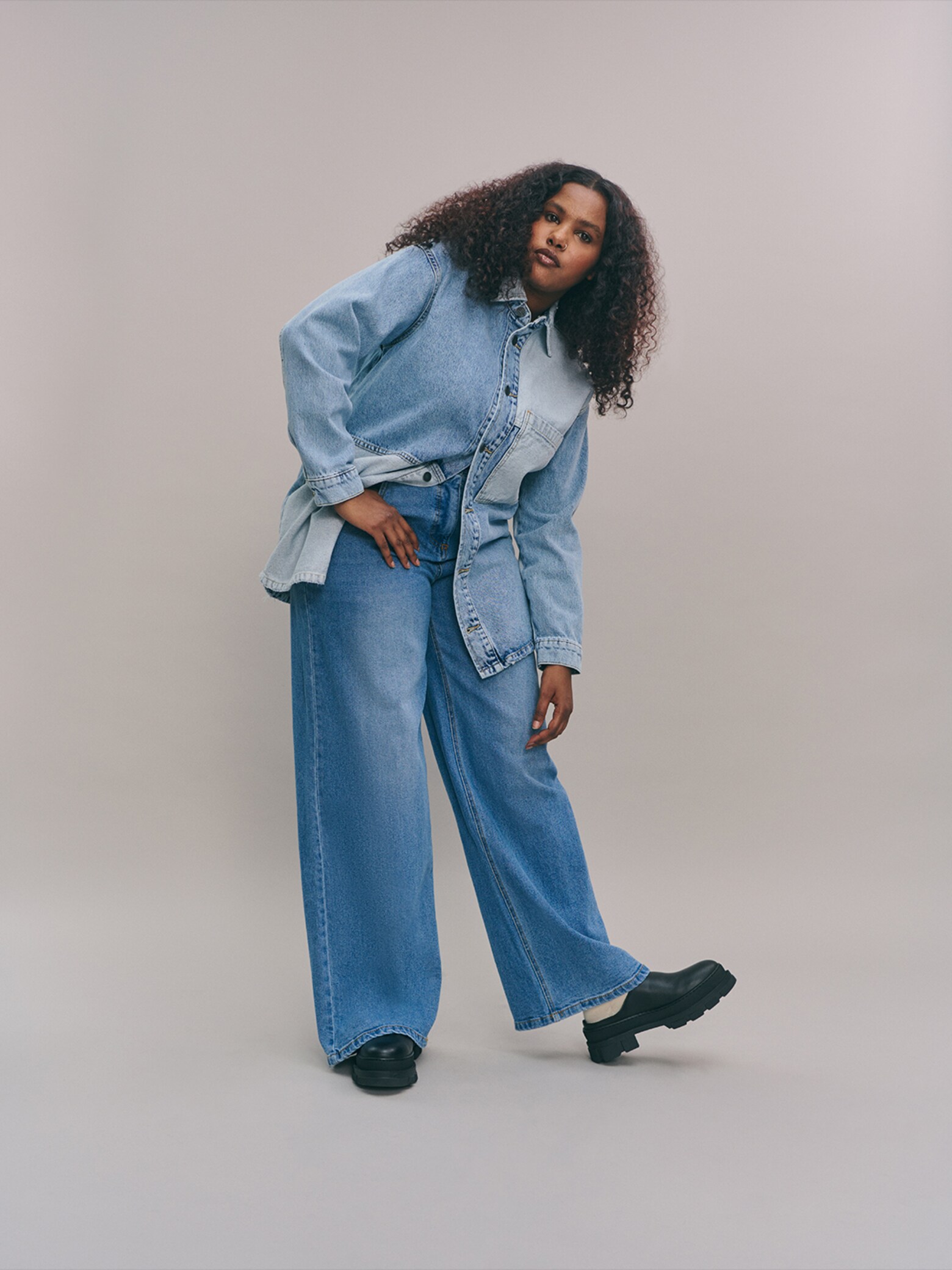 Saara - Patchwork Denim Look