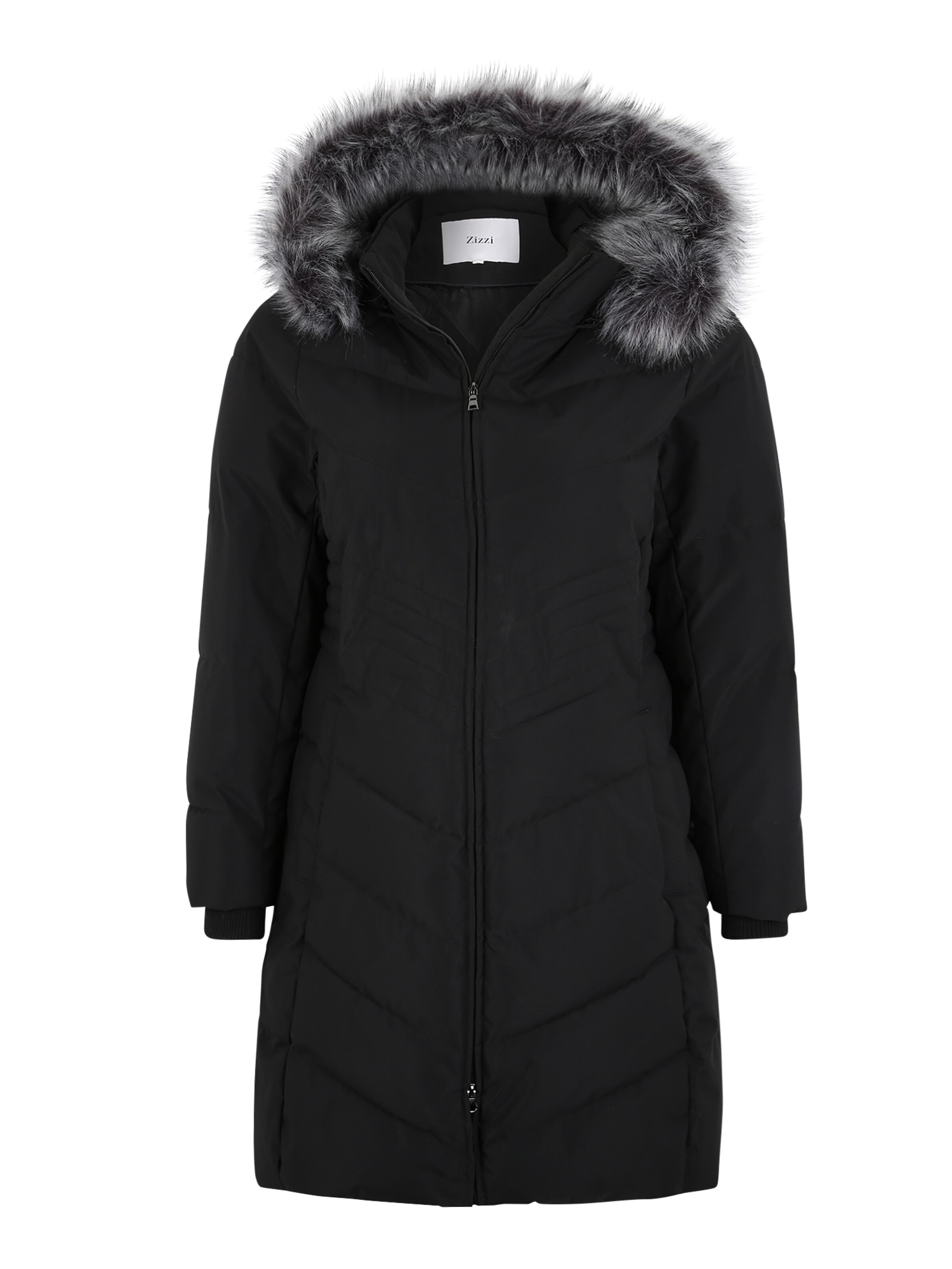 Zizzi - Wintermantel 'MLUXA' in de kleur Zwart