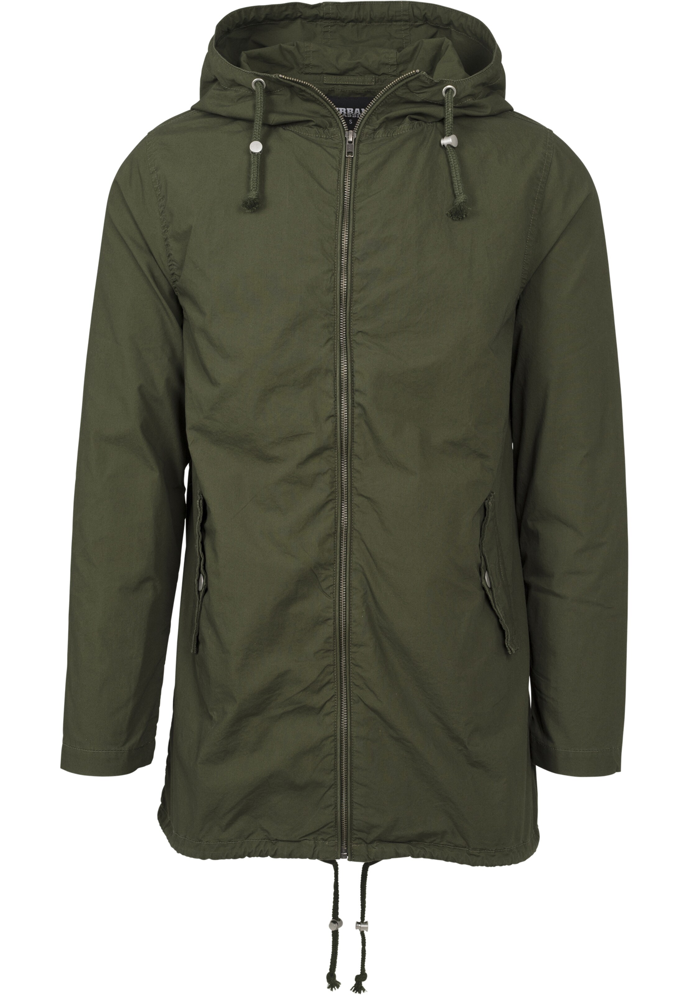 Urban Classics Übergangsjacke 'Light Cotton Parka' in Grün: Vorderseite