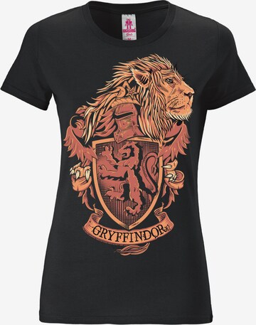 LOGOSHIRT Shirt 'Gryffindor' in Zwart: voorkant