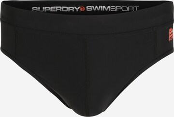 Superdry Štandardný strih Športové plavky - spodný diel - Čierna: predná strana