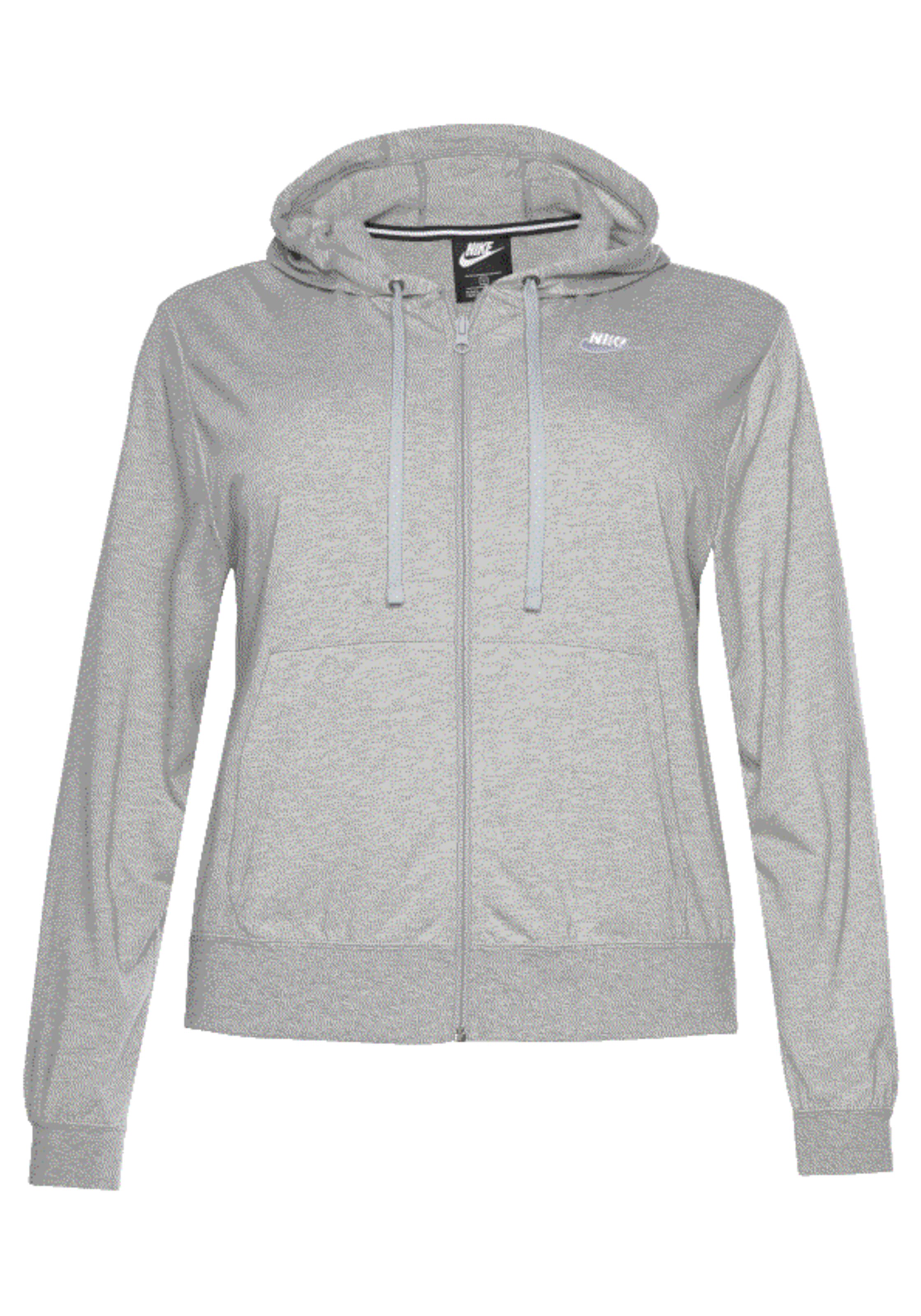 Nike Sportswear - Kapuzensweatjacke 'Women Hoodie Fullzip Jersey New Plus Size' in grau