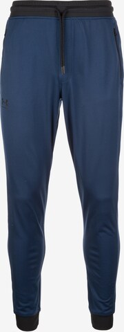 UNDER ARMOUR Workout Pants in Blue: front