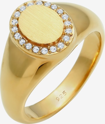 ELLI PREMIUM Ring Siegelring Edel in Gold: predná strana