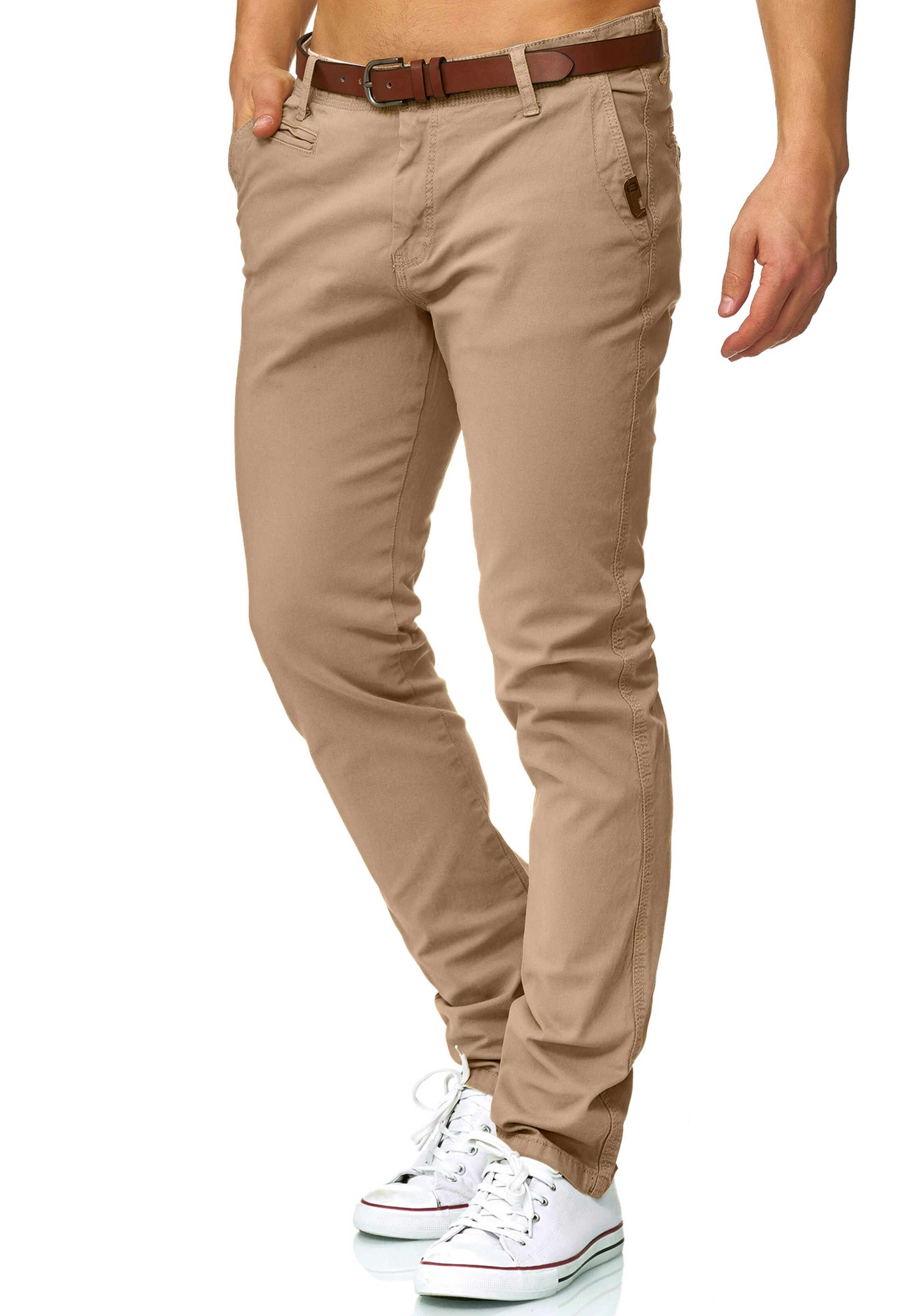 INDICODE JEANS Regular Chinohose 'Cherry' in Beige: Vorderseite