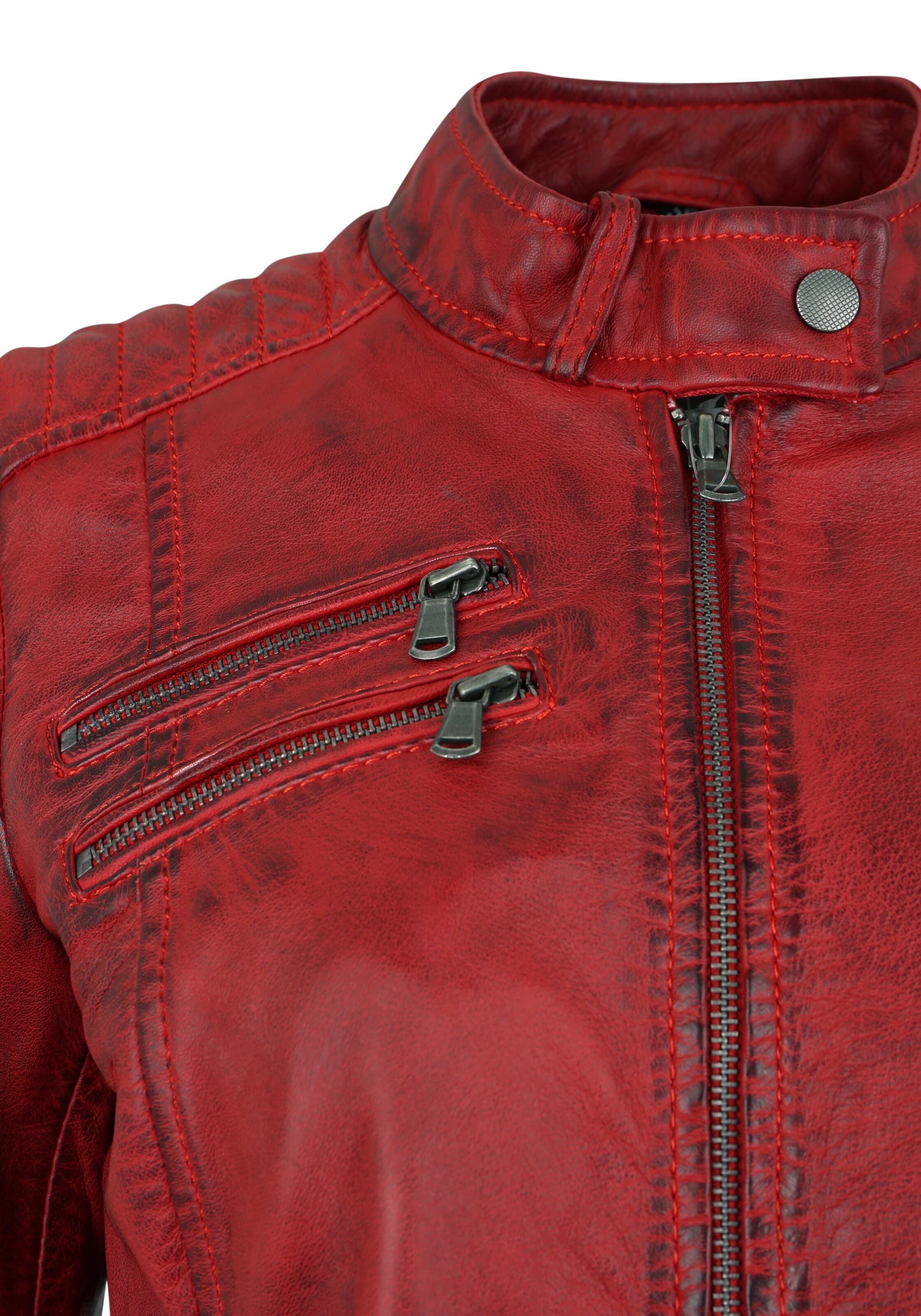 7ELEVEN Lederjacke 'Riviera' in Rot