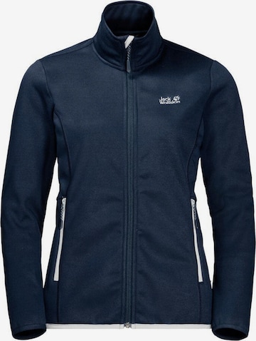 JACK WOLFSKIN Athletic Fleece Jacket 'Hydro' in Blue: front