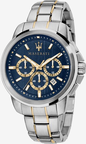 Montre à affichage analogique Maserati en argent : devant