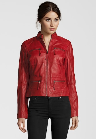 7ELEVEN Lederjacke 'Katerina' in Rot: Vorderseite