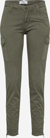 Le Temps Des Cerises Slimfit Cargobroek 'Army' in Groen: voorkant