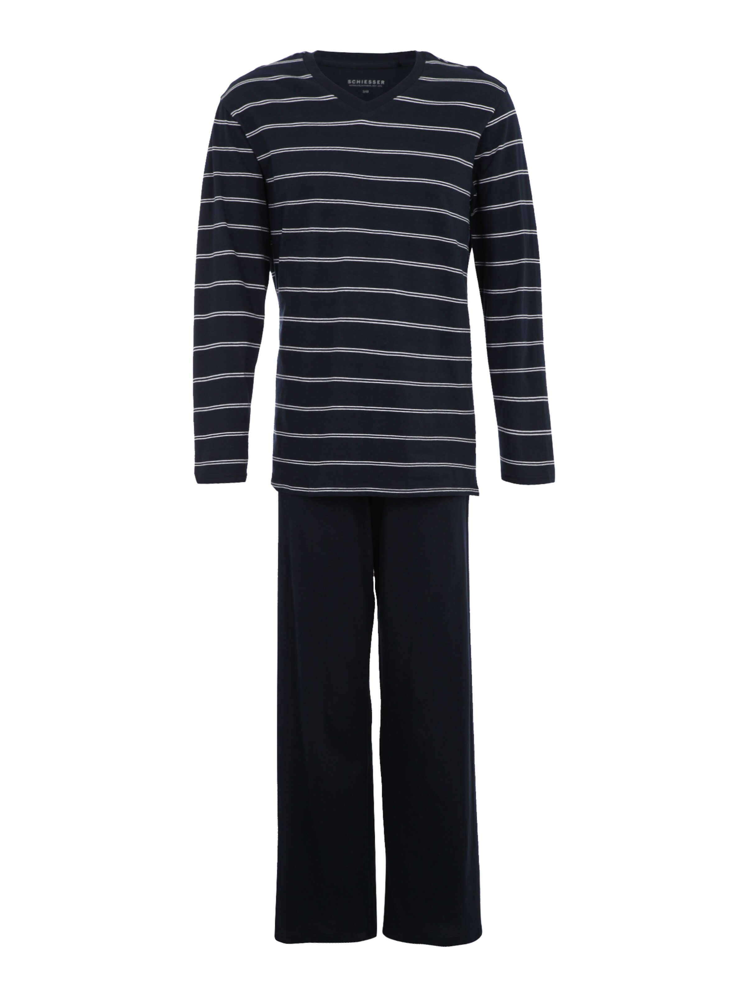 SCHIESSER Pyjama lang in Blauw: voorkant