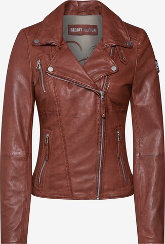 FREAKY NATION Lederjacke 'Bikerprincess' in Braun: predná strana