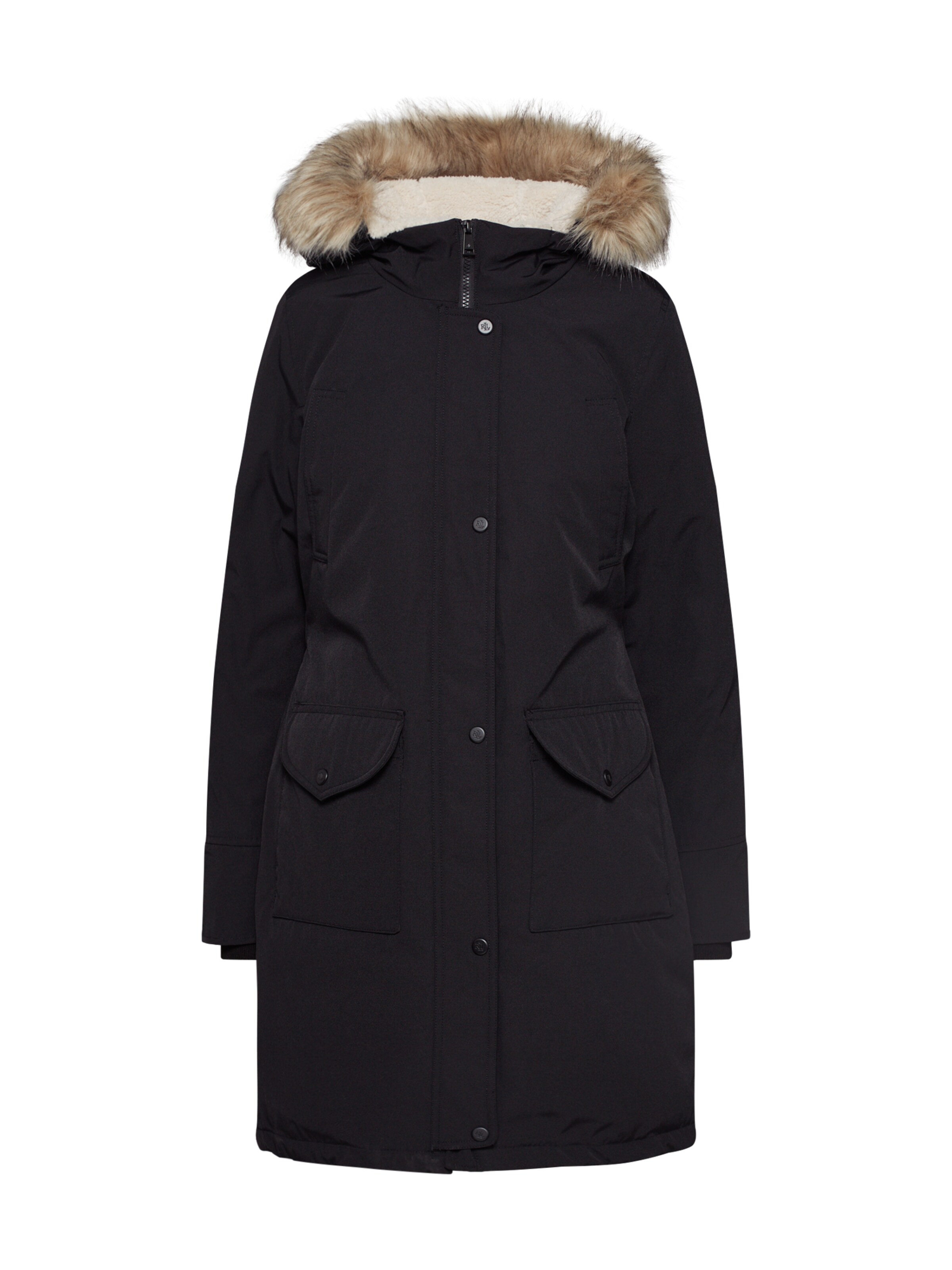 Lauren Ralph Lauren - Wintermantel 'DWN ALT BBR-COAT' in de kleur Zwart