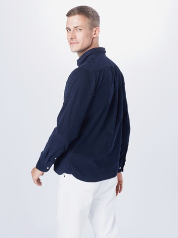 KnowledgeCotton Apparel Regular Fit Hemd (GOTS) in Blau