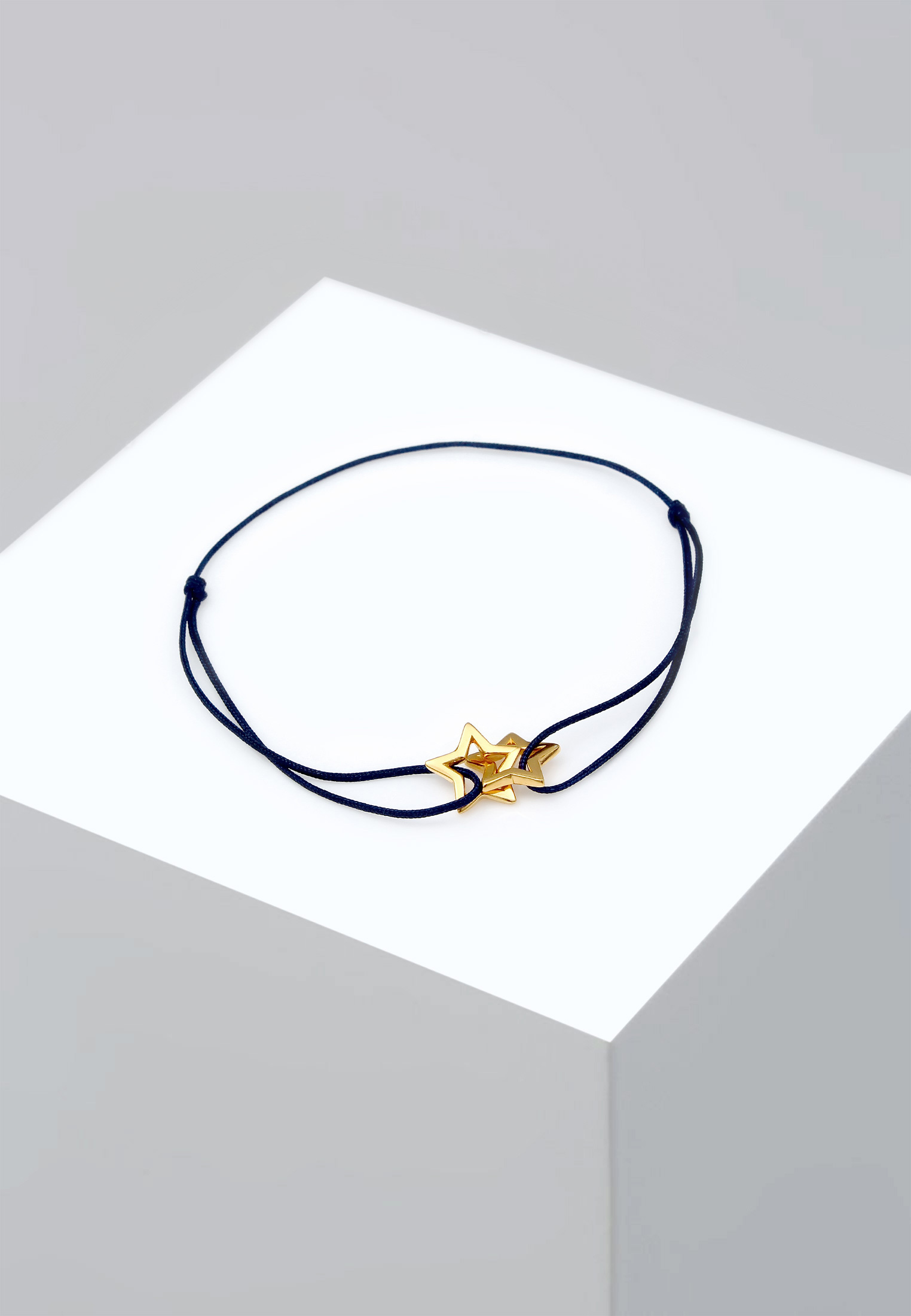 ELLI Armband Sterne, Textil-Armband in Blau, Gold 