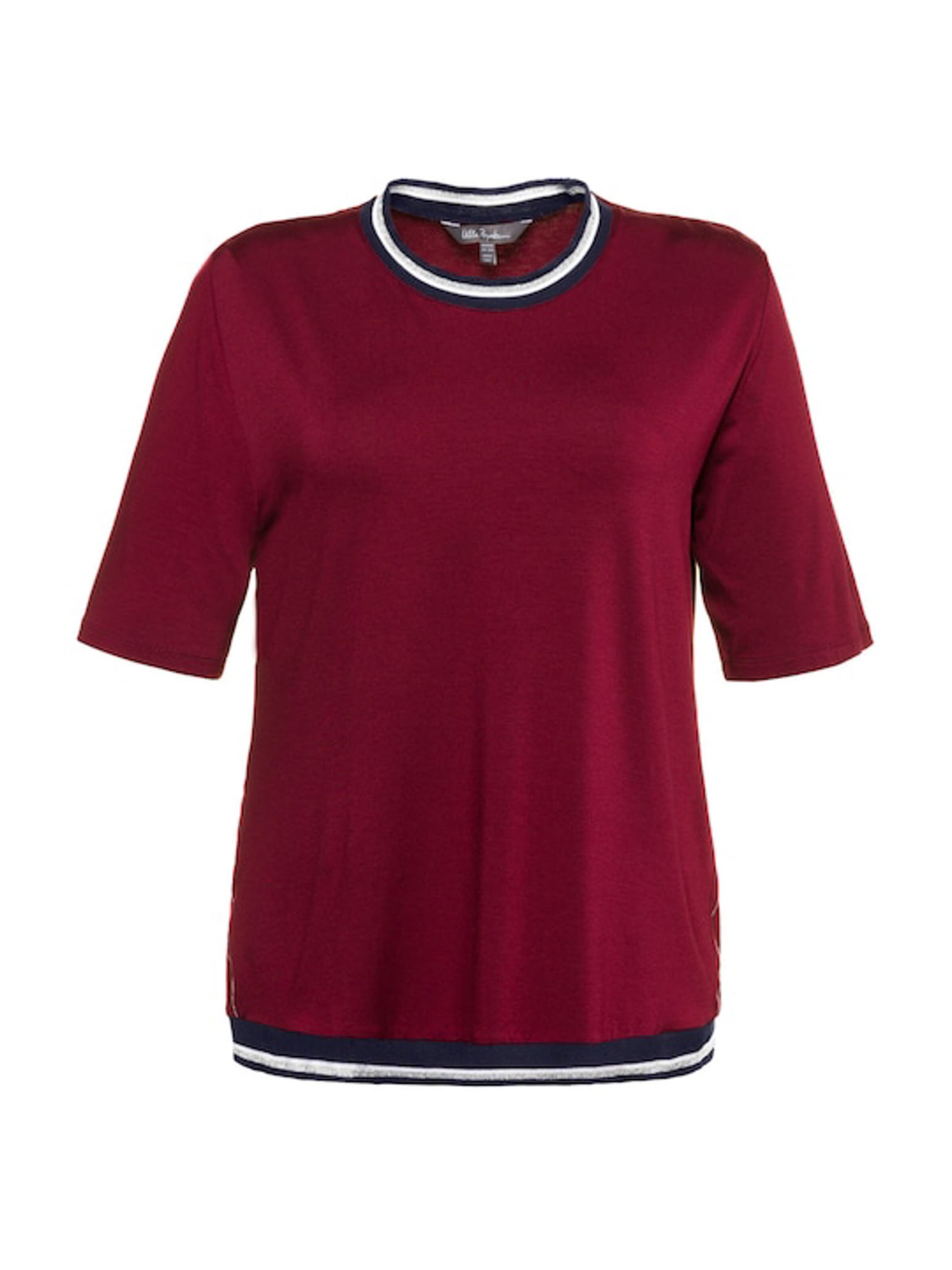 Ulla Popken - Shirt 'Shirt mit Print und Lurex, REGULAR' in de kleur Rood
