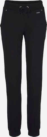 LASCANA - Tapered Pantalón en negro: frente