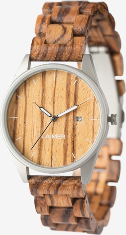 LAiMER Analog Watch 'Ulli' in Brown: front