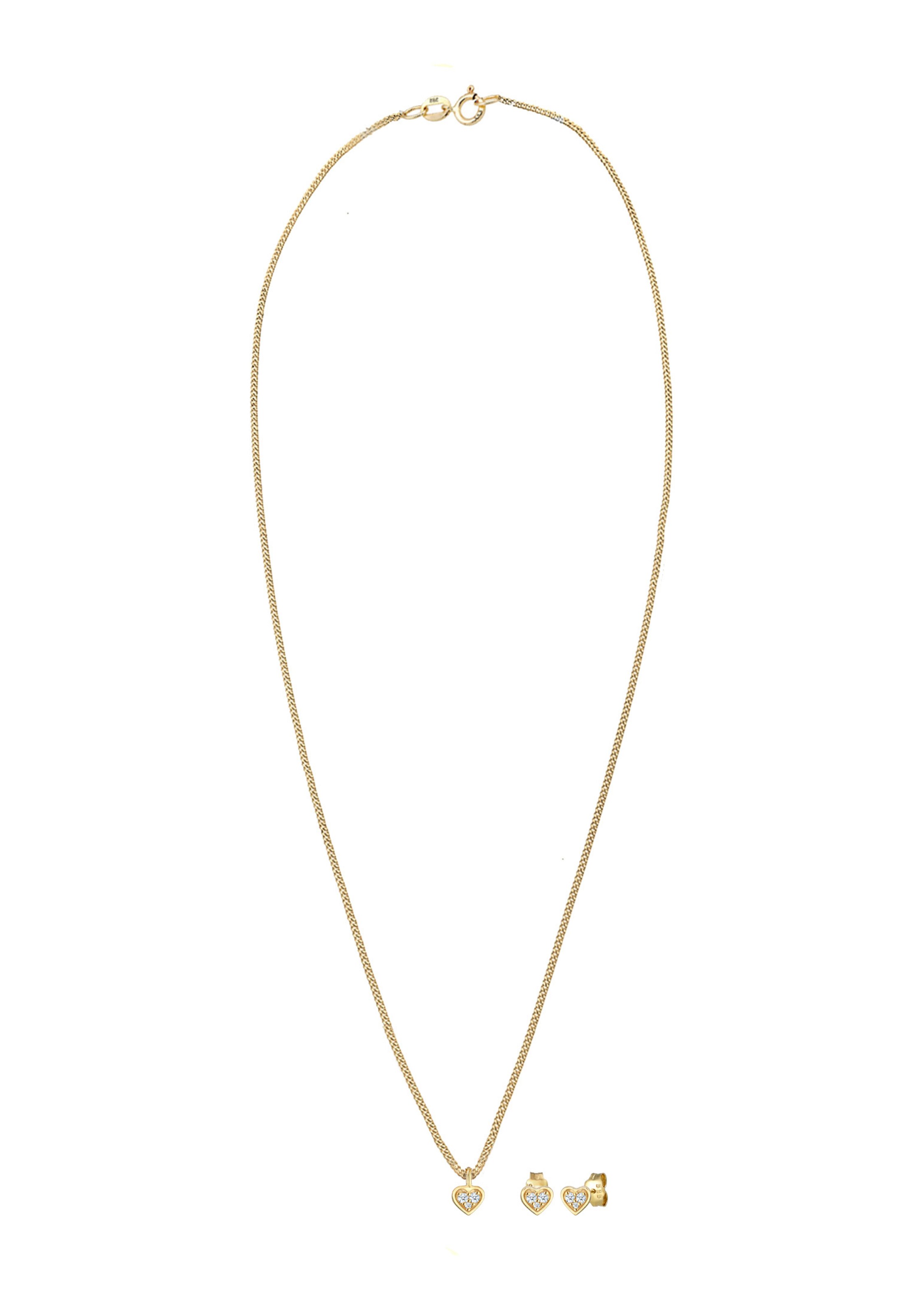 Elli DIAMONDS Schmuckset 'Herz' in Gold: Vorderseite