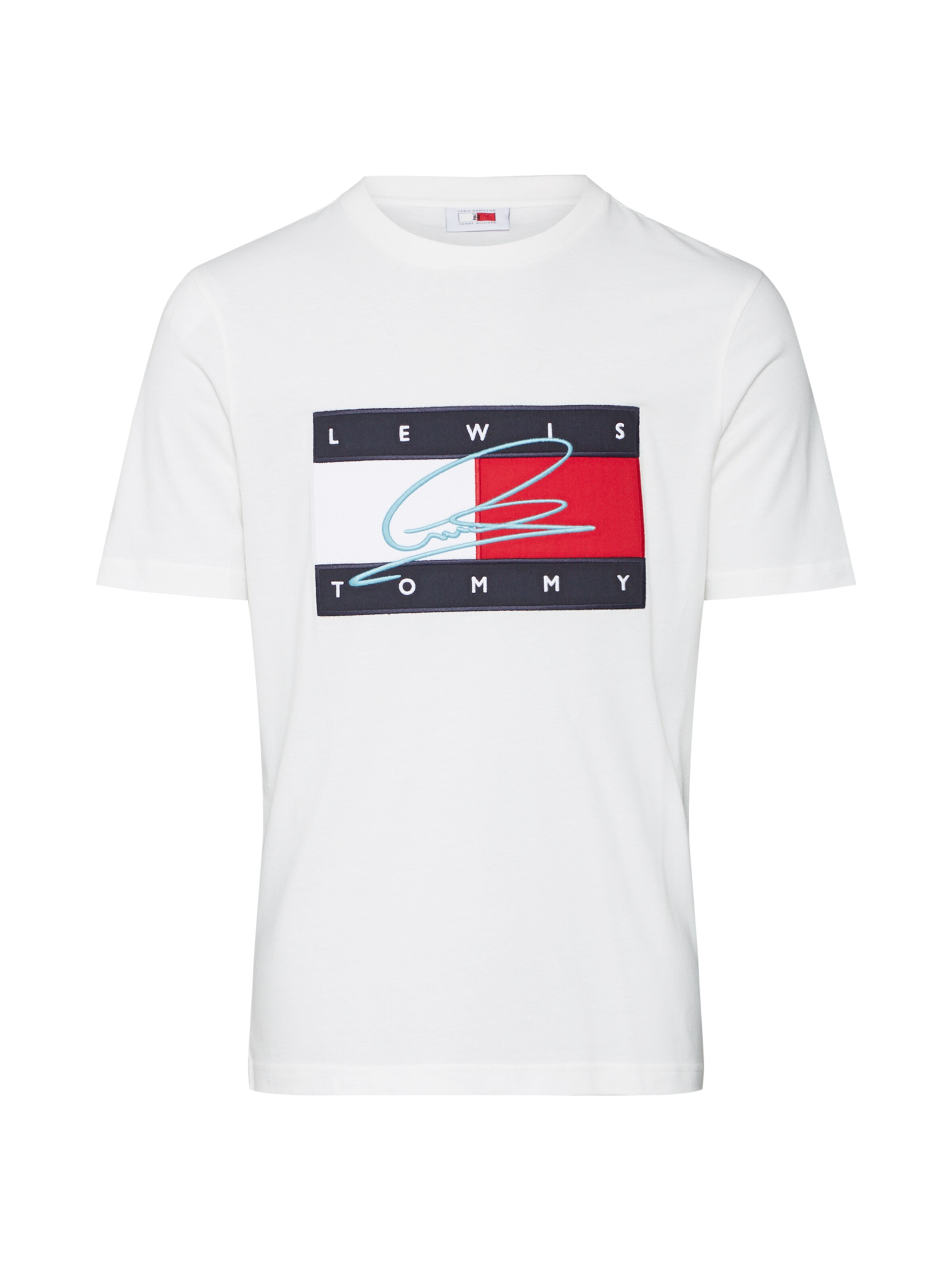 TOMMY HILFIGER - Shirt 'LEWIS HAMILTON RWB SIGNATURE LOGO TEE' in de kleur Wit