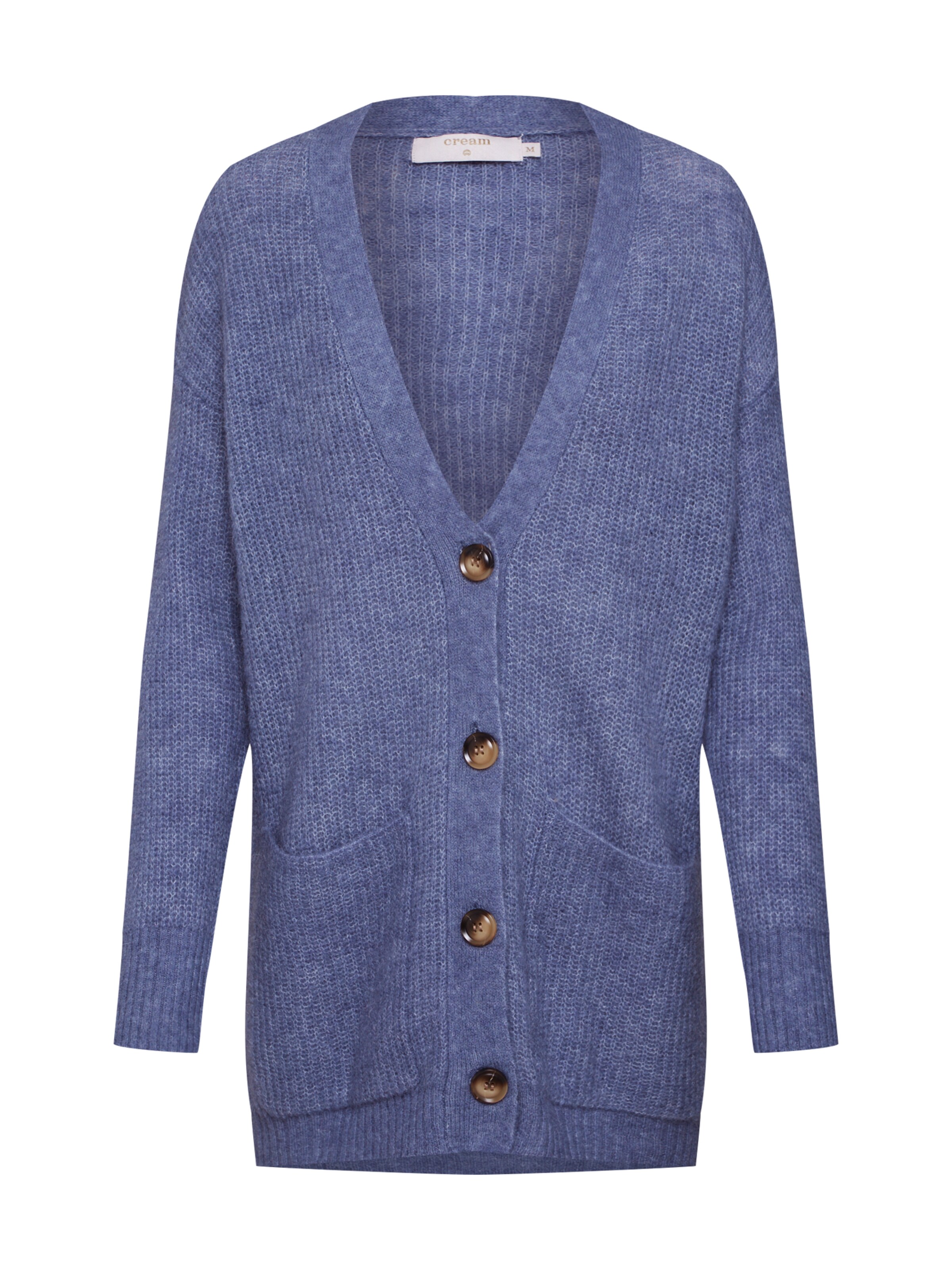 Cream - Gebreid vest 'Gina Oversize Knit Cardigan' in de kleur Smoky blue