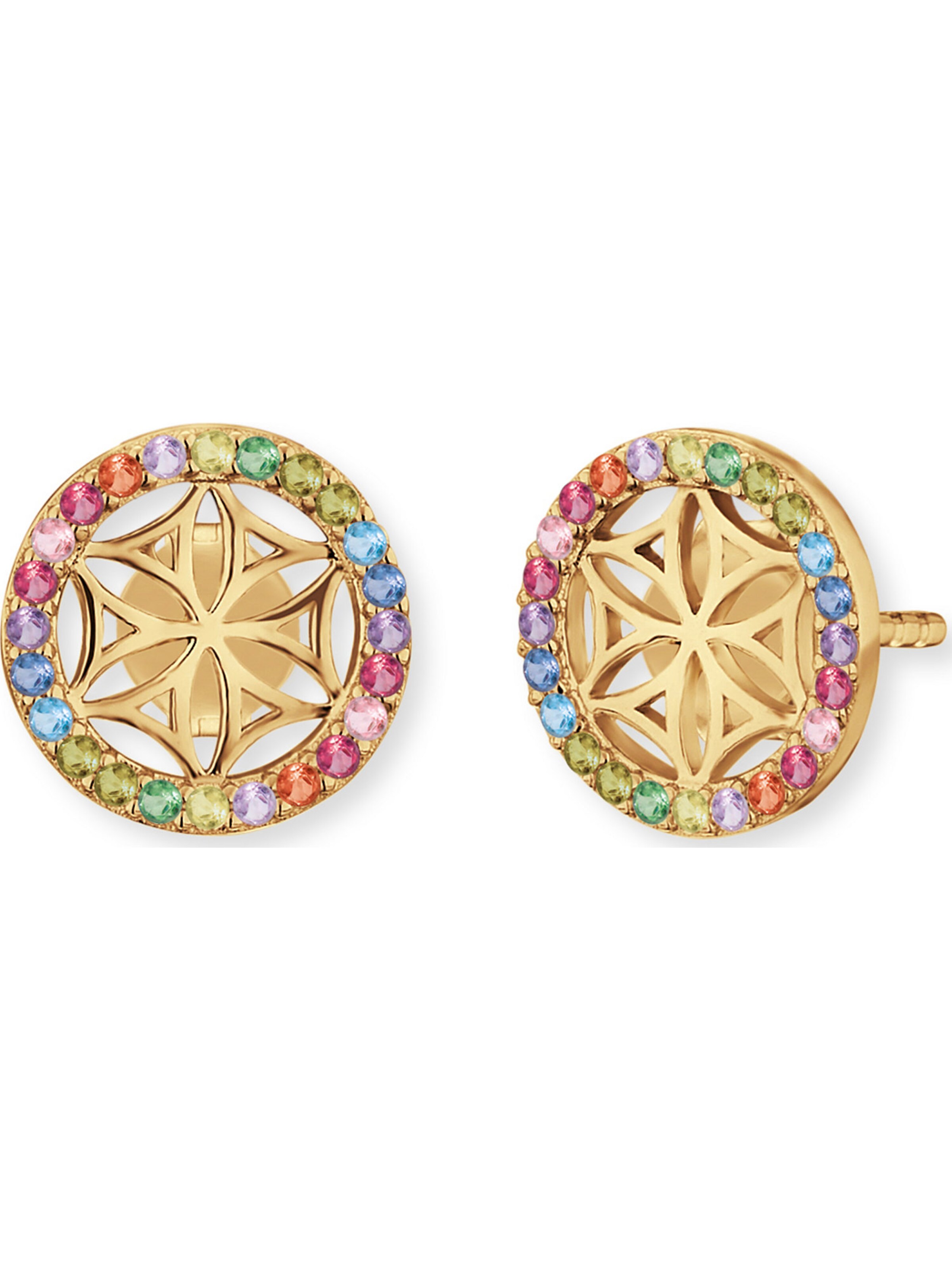 Engelsrufer Earrings 'Lebensblume' in Gold: front