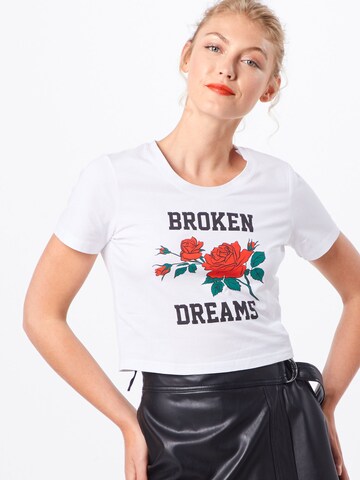 Merchcode Póló 'Broken Dreams' - fehér: elől