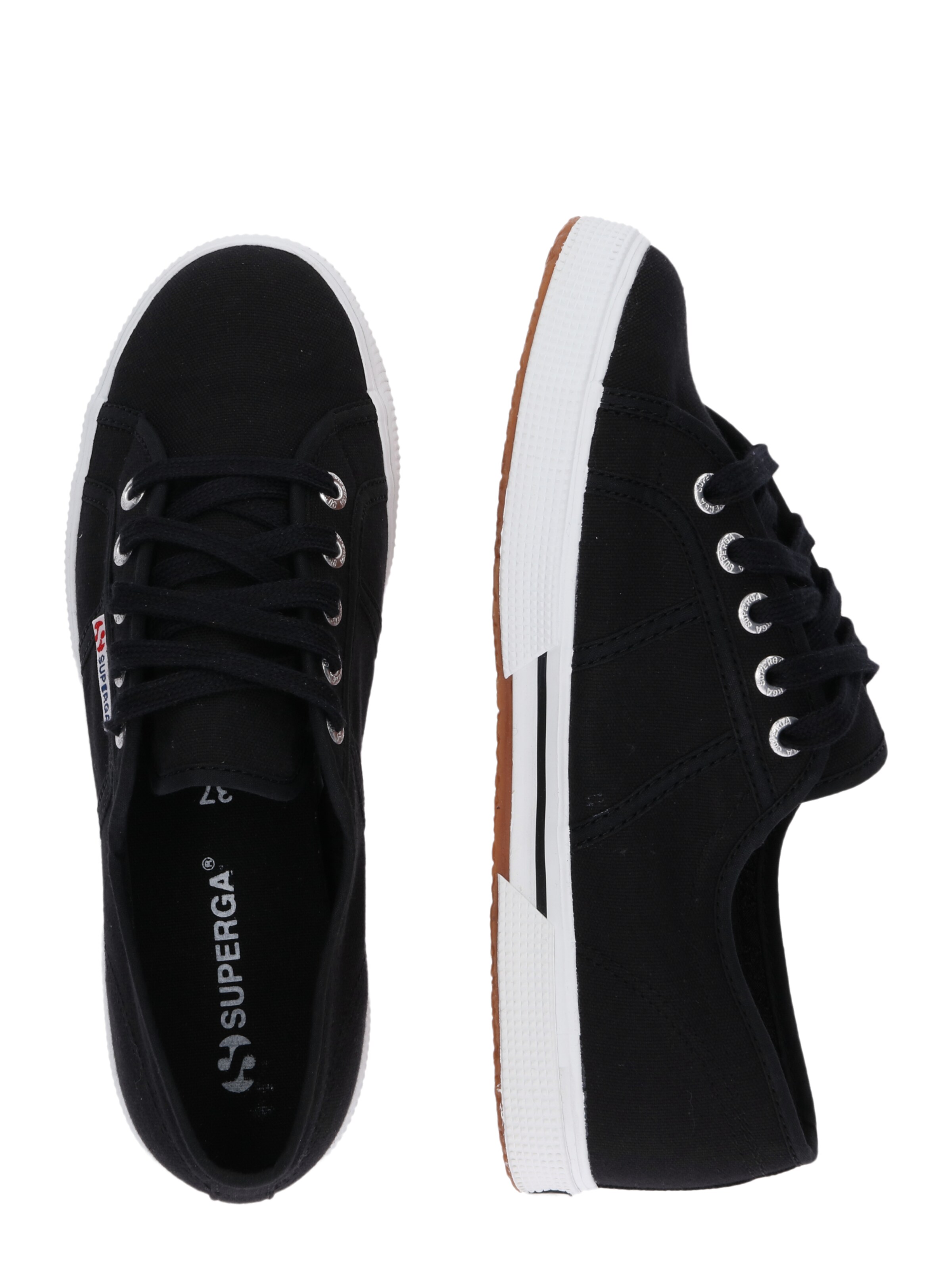 SUPERGA - Sapatilhas baixas 'Cotu' em preto: lateral