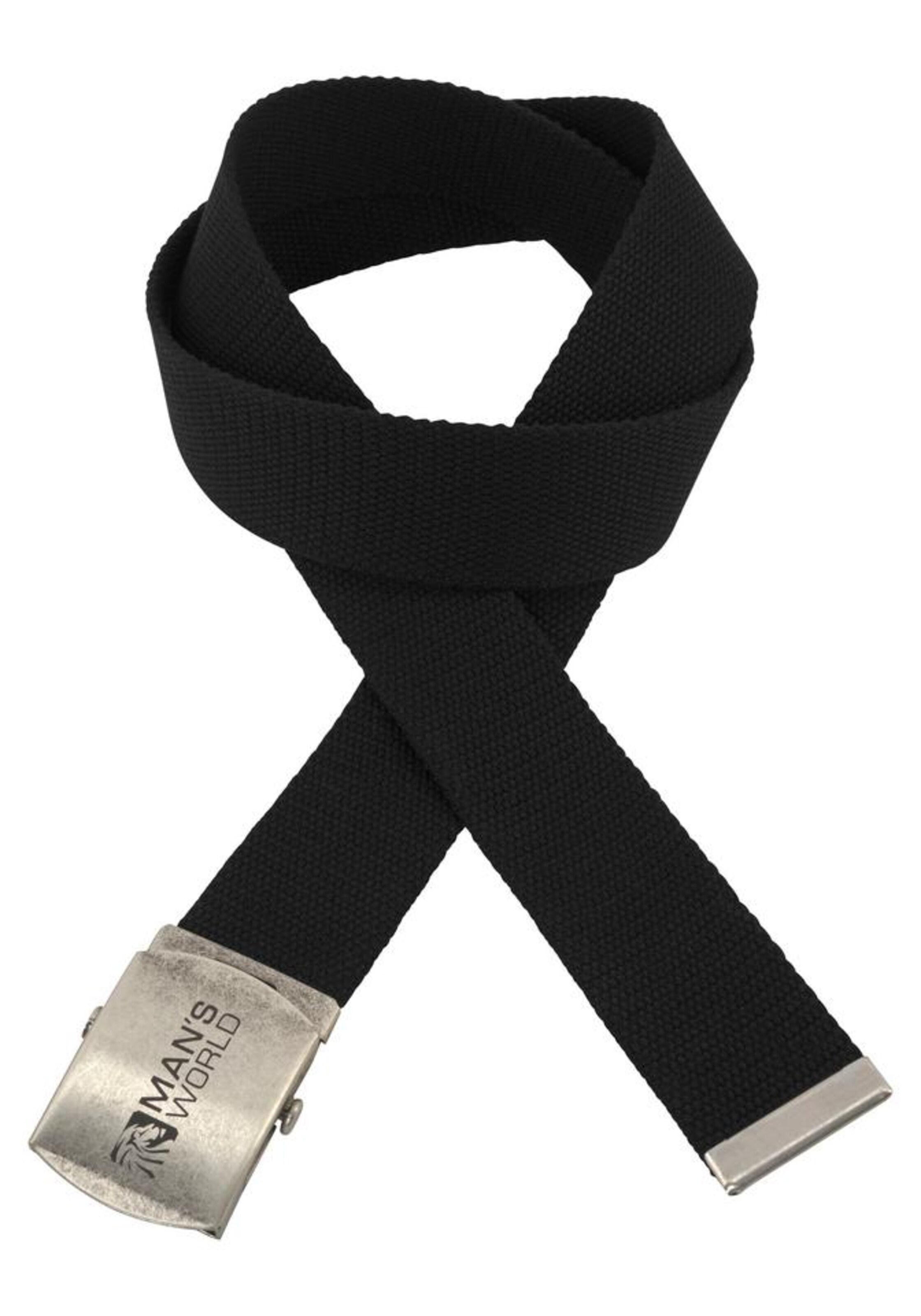 Man's World Stoffgürtel in Schwarz: Vorderseite