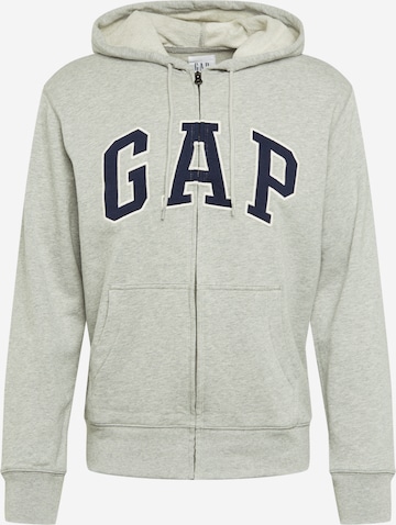 GAP Regular fit Zip-Up Hoodie 'XLS FT ARCH FZ' in Grey: front