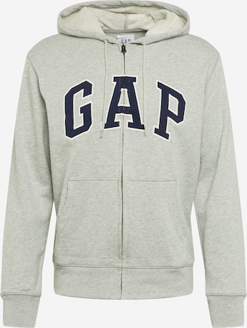 GAP Regular fit Sweat jacket 'XLS FT ARCH FZ' in Grey: front