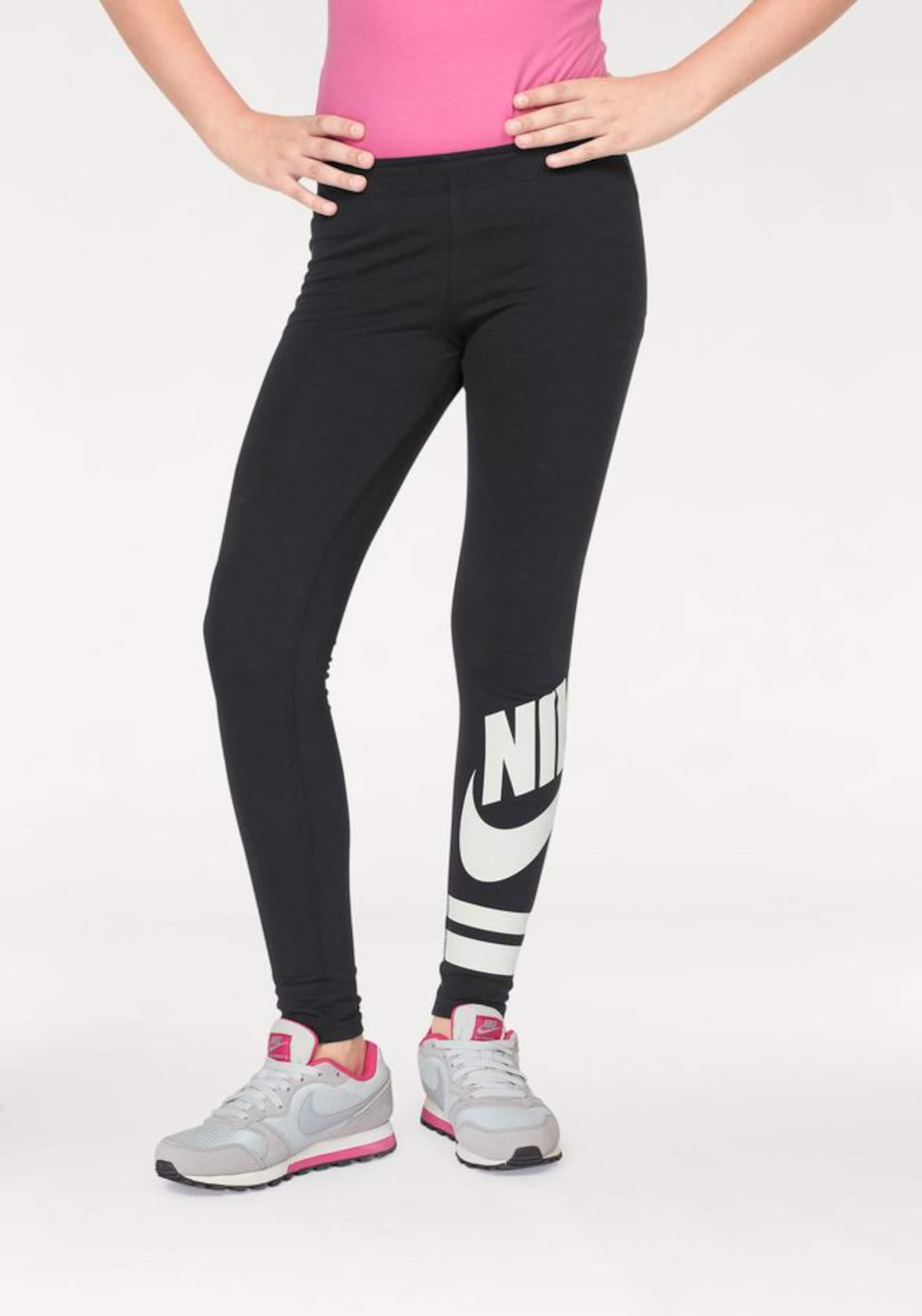 Nike Sportswear Legíny - černá / bílá 
