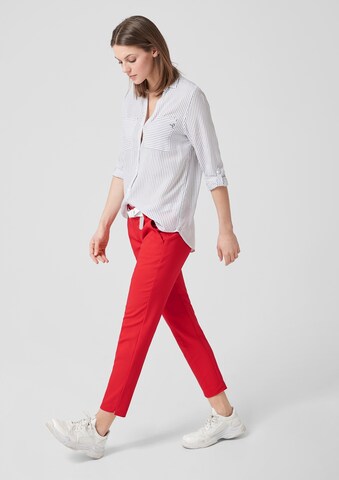 s.Oliver Slim fit Pleated Pants in Red