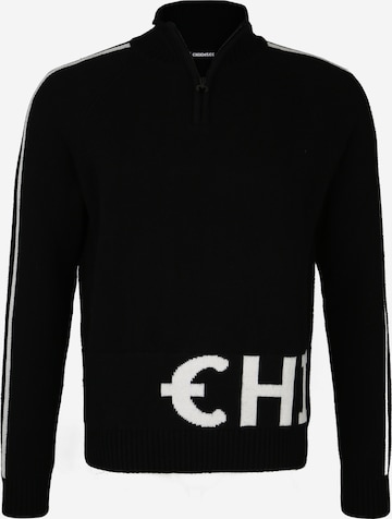 CHIEMSEE Athletic Sweater in Black: front