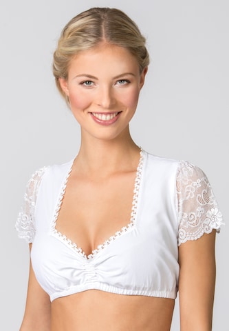 Blouse folklorique STOCKERPOINT en blanc : devant