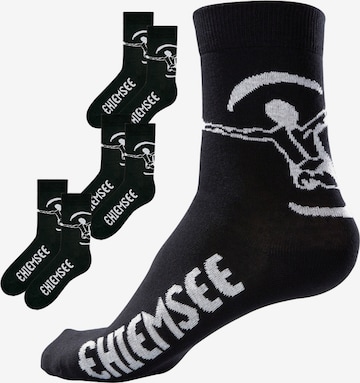 CHIEMSEE Athletic Socks in Black: front