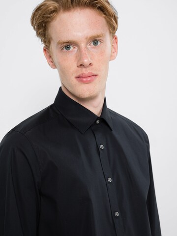 OLYMP Slim fit Business Shirt 'Level 5' in Black